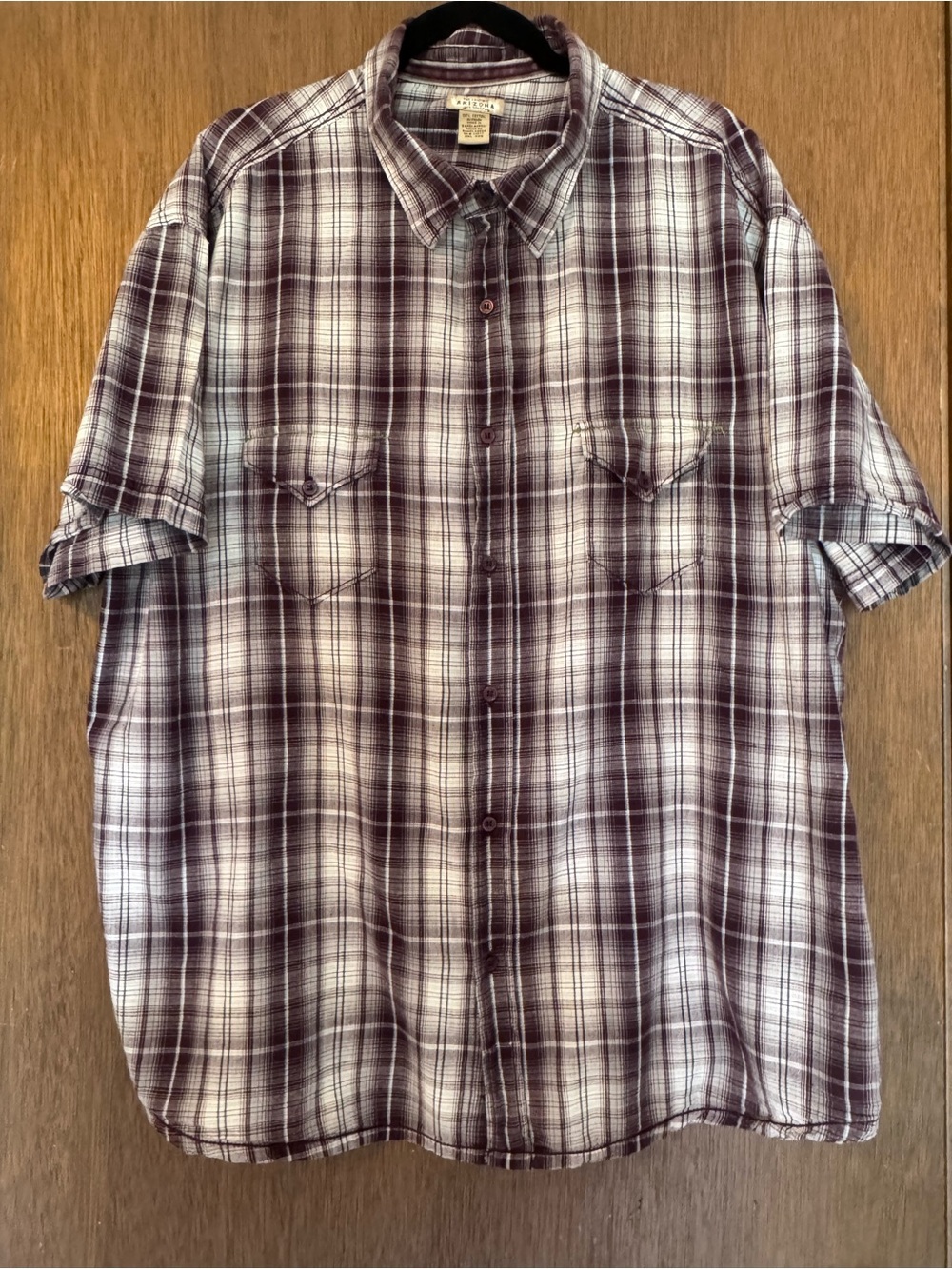 3XL Arizona Jean Ci Plaid Button-Down Shirt